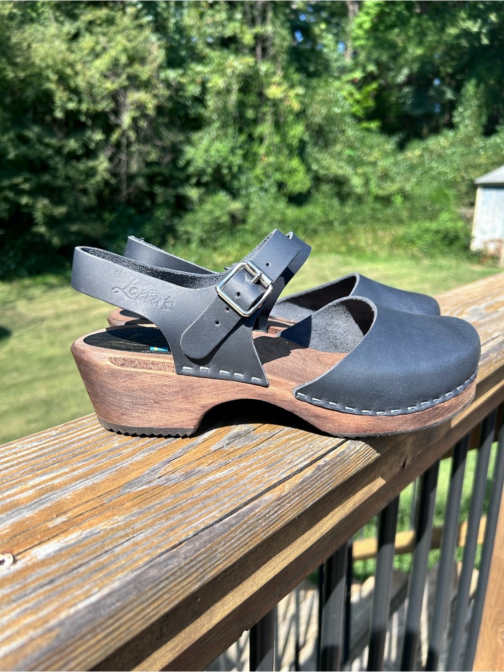 Lotta From Stockholm Low Wood Clogs navy size 39